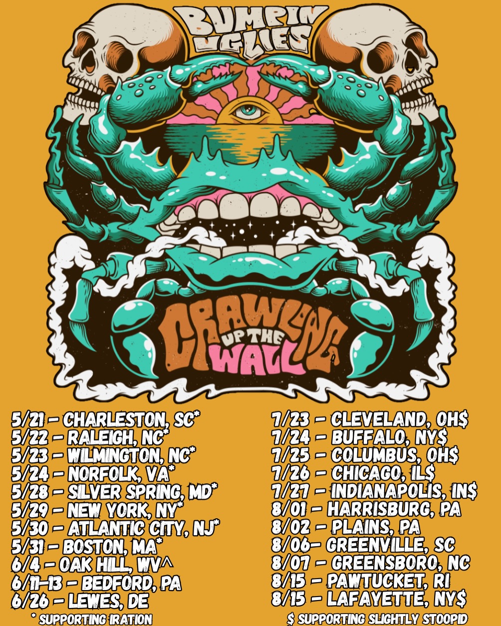Bumpin Uglies Crawling Up The Wall Tour Poster 2026